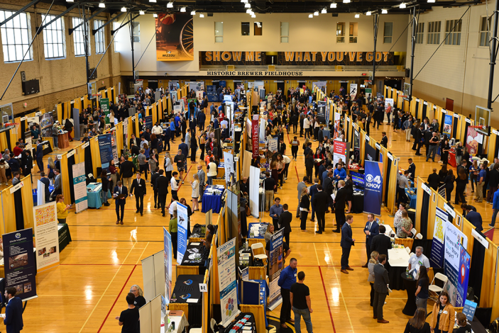 A photo of the fall 2022 Business Career Fair inside MizzouRec