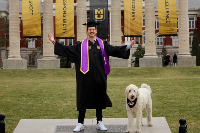 Brad Bauer and MO at the Columns 