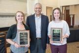 Image: Outstanding Staff 2018 recipients Jennifer Davis and Shawn Pallardy with Ajay Vinze.