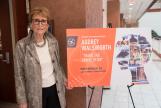 Image: Audrey Walsworth with her presentation sign/poster.