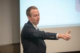 Image: Brady Hodges presenting his research on Research Day