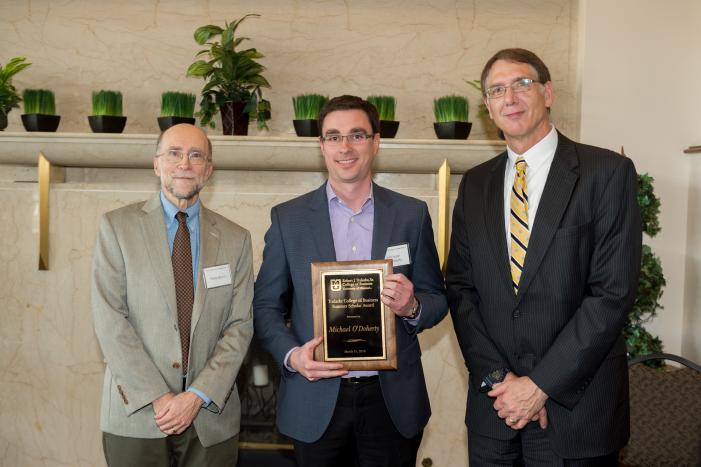 Image: Michael O'Doherty receiving the Summer Scholar Award 