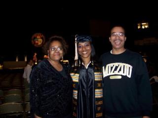 Carlanda McKinney with her parents