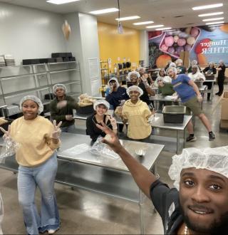 Image: DSA students volunteering at the Food Bank